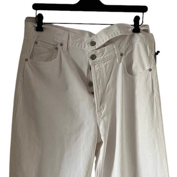 Agolde Broken Waistband Jeans In Milkshake White Size 32 - Picture 6 of 14